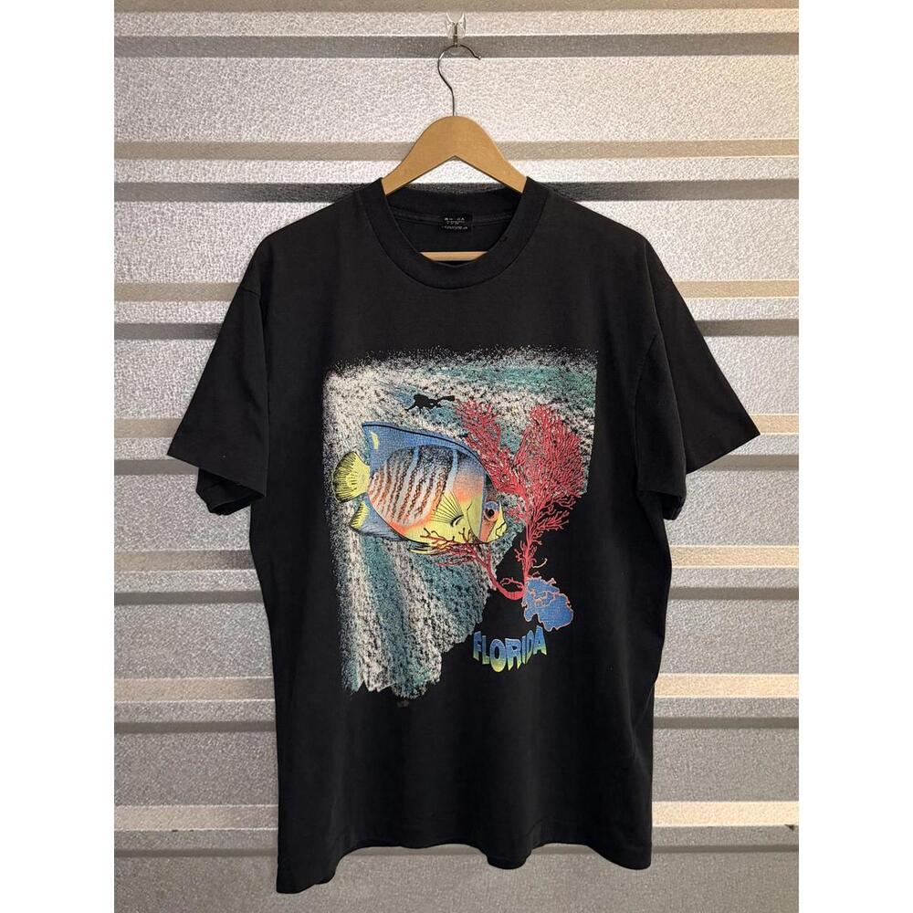 Vintage Florida Tropical Fish Graphic Tee XL